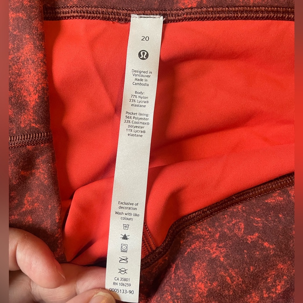Red Patterned Lululemon pants - Picture 4 of 7